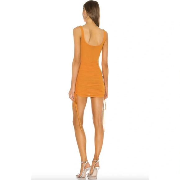 h:ours Revolve Rocket Orange Mesh Mini Dress Size XS - Picture 2 of 6